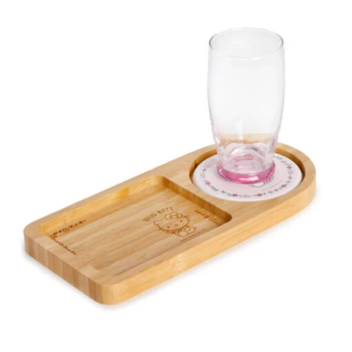 Sanrio Characters Bamboo Tray With Coaster - Image 3