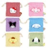 Sanrio Characters Plaid Drawstring Pouch -Sweet Stationery Store drawstring bags