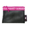 SANRIO Hello Kitty Black & Pink Mesh Pouch -Sweet Stationery Store mesh