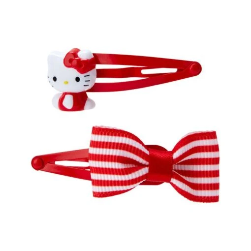 Sanrio Striped Ribbon Hair Clip Set - Image 8