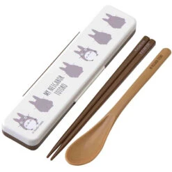 Totoro Silhouette Chopsticks And Spoon With Case
